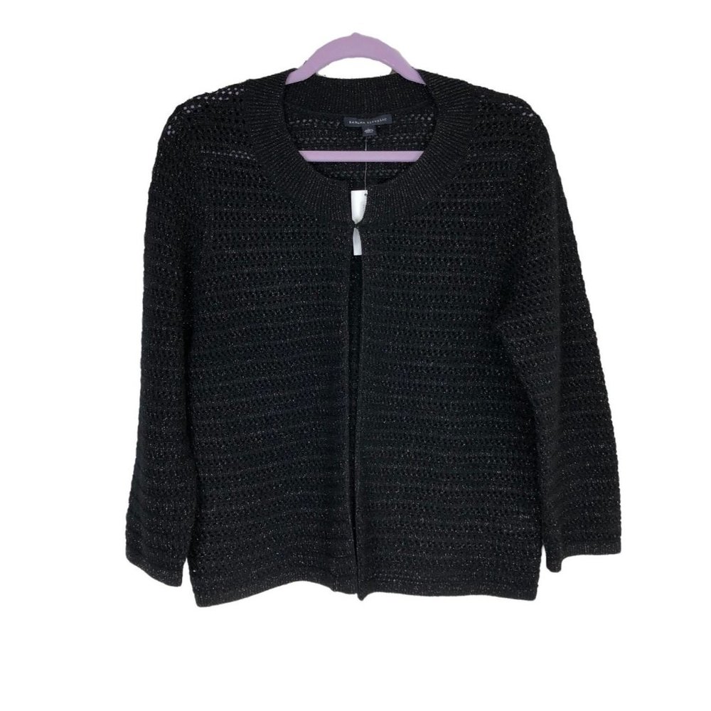 Banana Republic Women's Cardigan Sweater Sparkle Lamb's Wool Size L